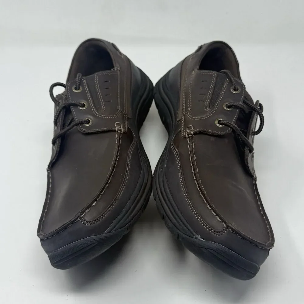 Skechers Expected Gembel Boat Shoes Mens 13 Brown Leather Mocs Casual Comfort